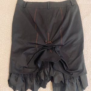 Marithe Francoise Girbaud  Ruffled Pencil Skirt